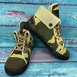 Rockland Perla Fold Over Hi-Top Sneaker Army Camo